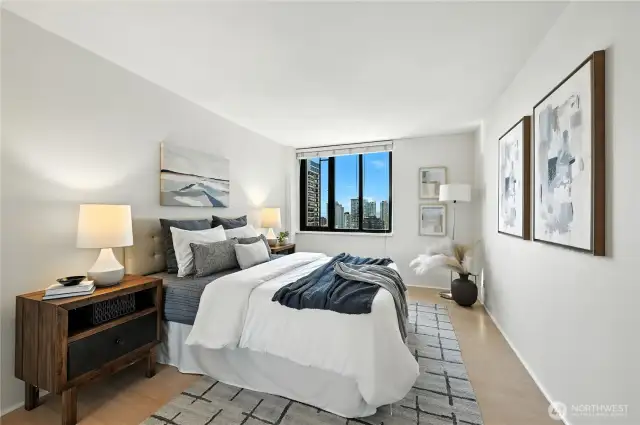 King size bedroom with views too!
