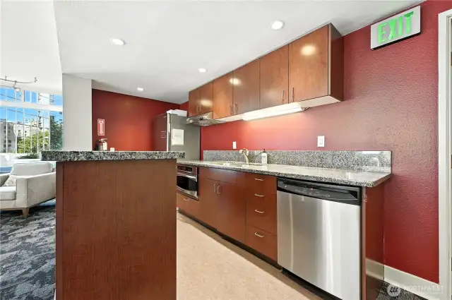 Close up of the kitchen area.
