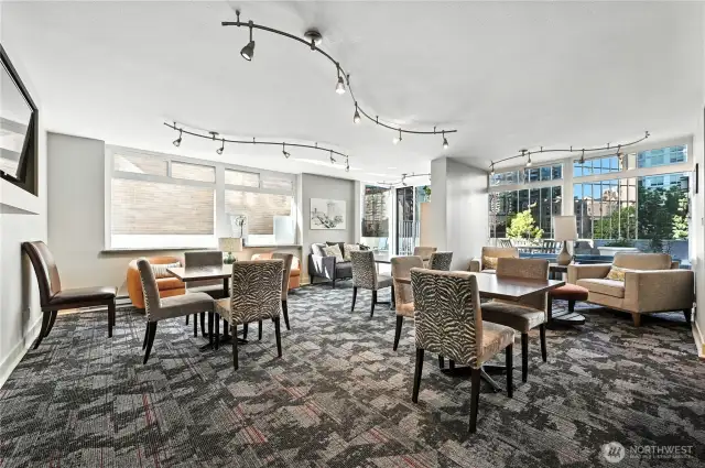Gracious seating in the community room.