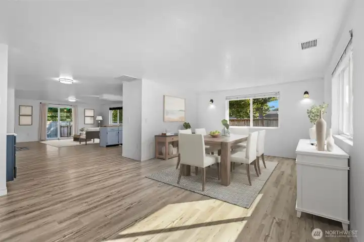 Light-filled dining or family room *Virtually Staged*