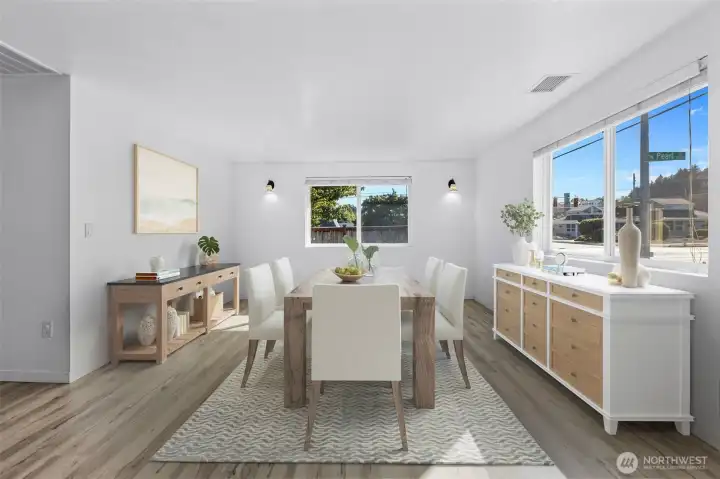 Light-filled dining or family room *Virtually Staged*