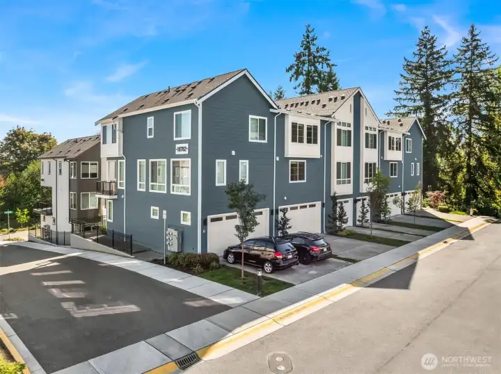 Beautiful community offers green belt, wide roads, not a typical townhome community!
