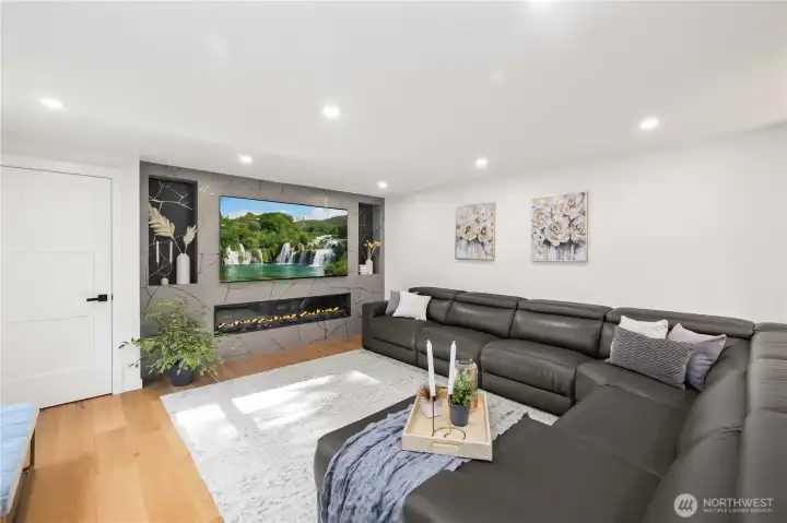 Living Room With Electric Fireplace