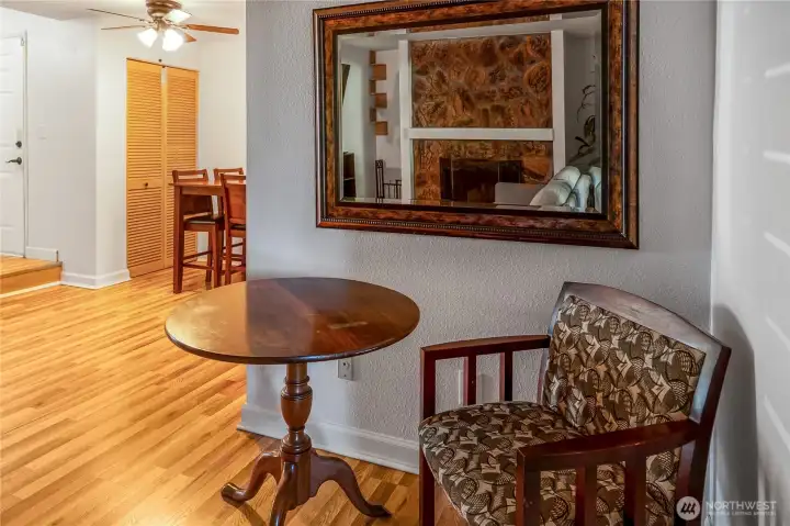 Living Room w Wood Burning Fireplace