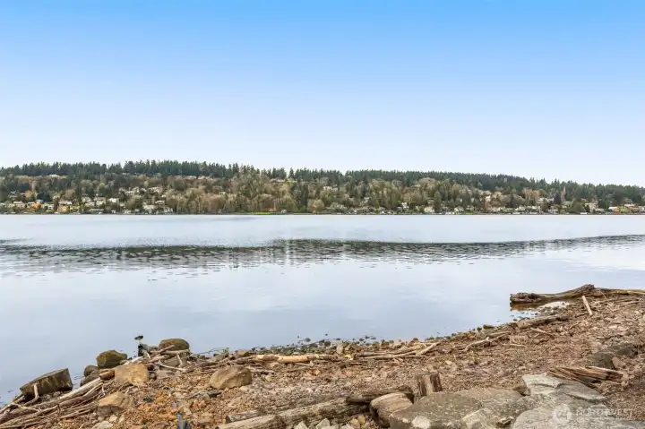 Imagine living this close to a private beach on Lake WA!