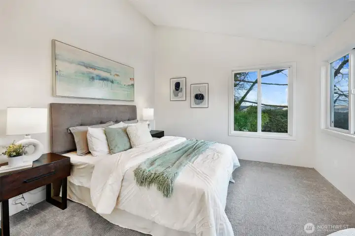 Vaulted ceilings and large windows fill this space with fantastic morning light.