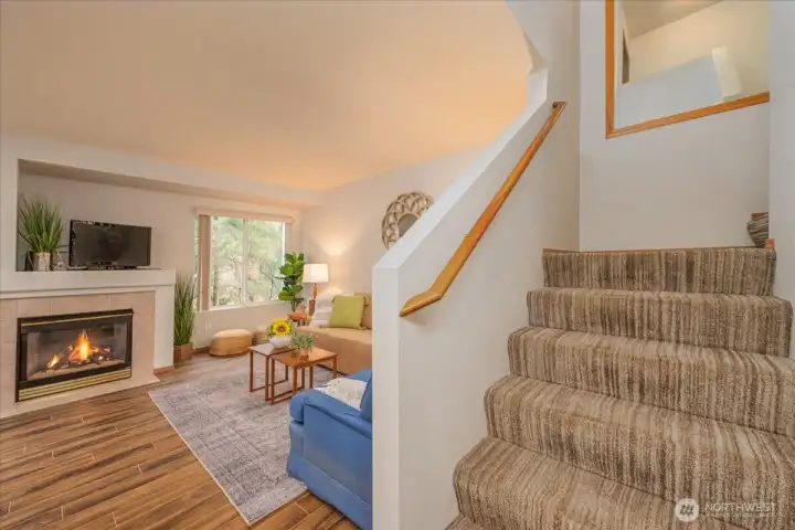 You can create a sweet reading nook over by the fire place. Use AI to design your space!