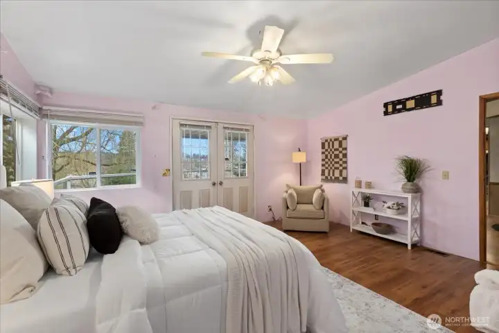 Nice views from the primary bedroom windows.