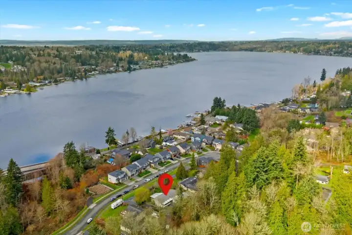 So close to the lake you can catch a view from parts of the property.