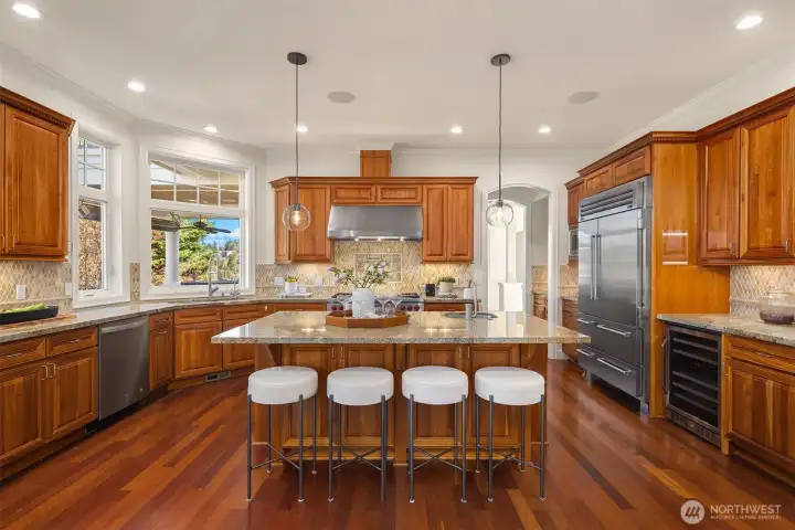 A generous sized island great for starting your mornings.