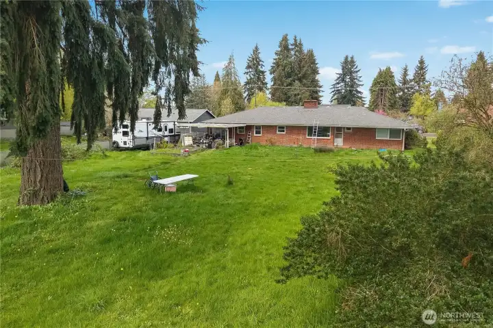 Back yard with RV parking