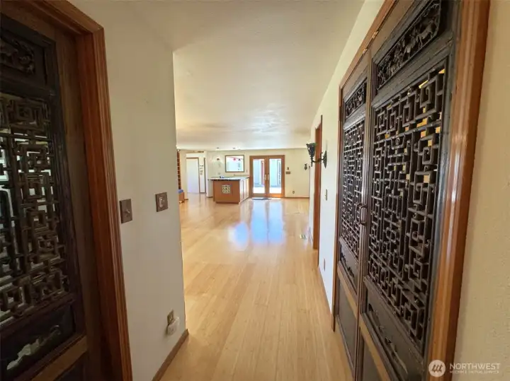 Dining nook/kitchen toward rec room. Pantry is on the left, laundry area is on the right
