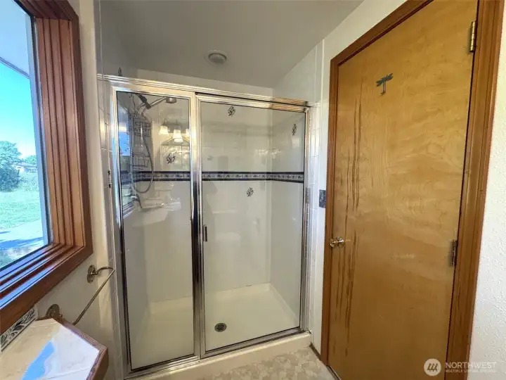 Shower in the rec room bath