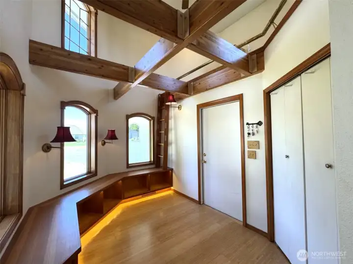 there is a very small loft area above the turret.
