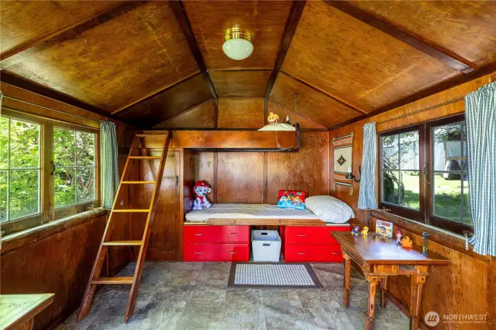 Second outbuilding cabin  ideal as playhouse, studio or creative retreat.