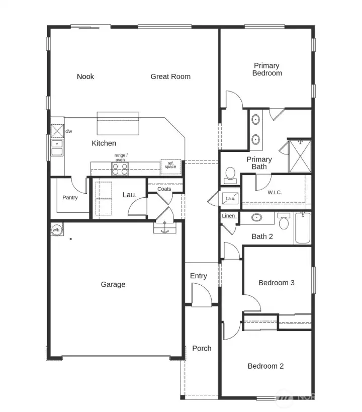Floor plan, not actual home