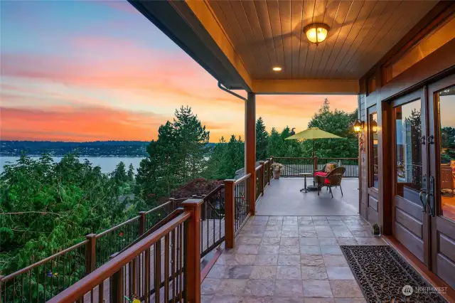 Massive deck off the main level with beautiful views.