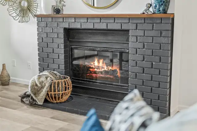 Wood-burning fireplace