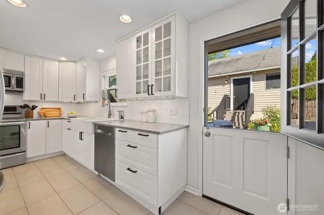 Charming dutch door to the back is right off the kitchen.