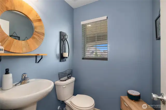 Stylish 1/2 bath on the main floor.