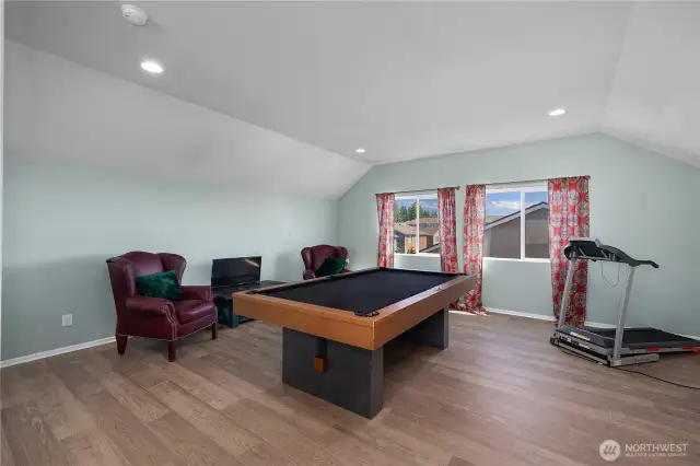 3rd floor loft large enough for game room. Has large closet for storage as well.