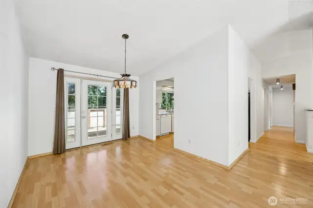 Door from dining space out to your second level deck.