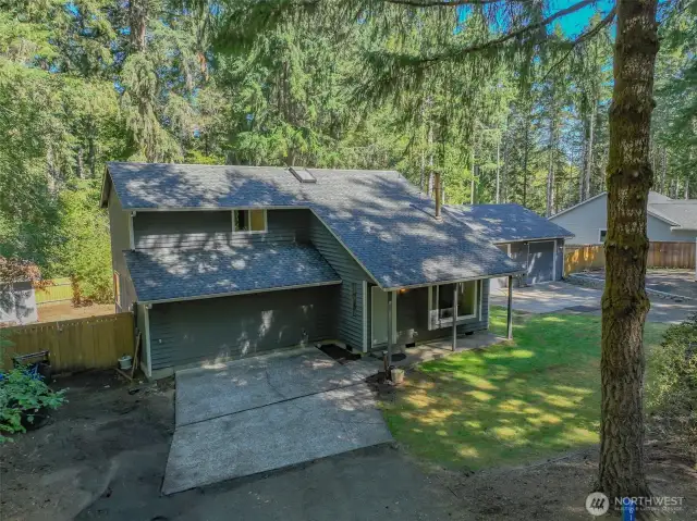Second driveway for extra parking space.