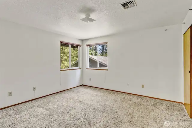 Spacious Primary bedroom.