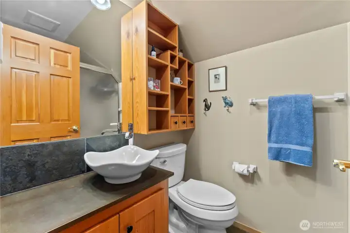 Upstairs 3/4 bathroom.