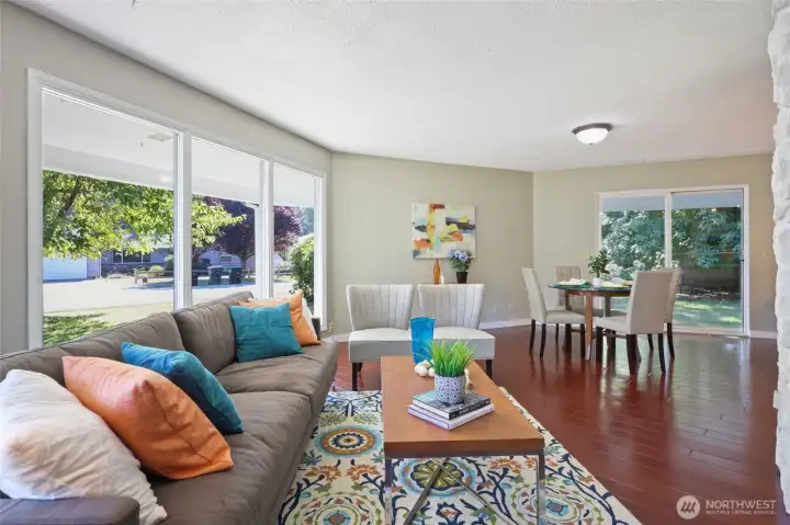 Living room opens to dining area. Great conversation areas.