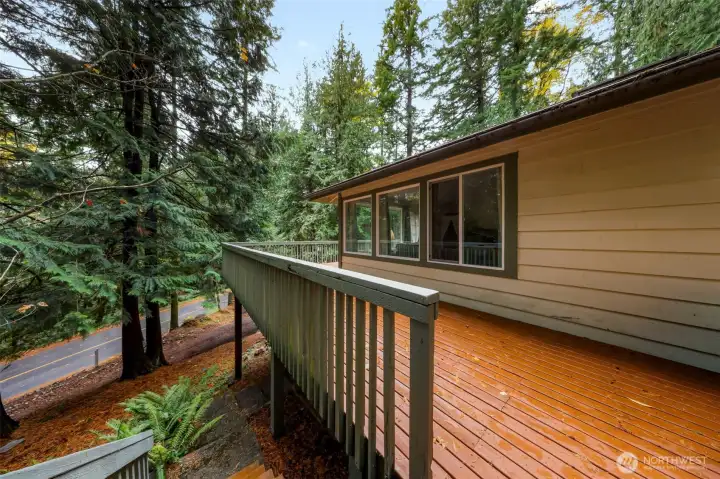 Side deck from stairs down to crawl space entry.