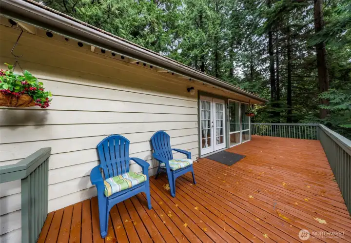 Great deck for container gardening and lounging.