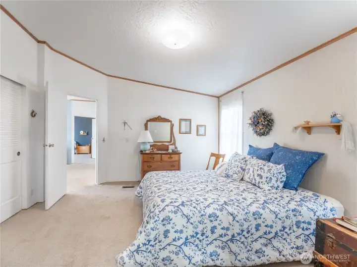 Spacious primary bedroom with attached five-piece en-suite