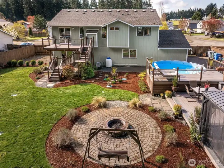 Backyard entertainment area