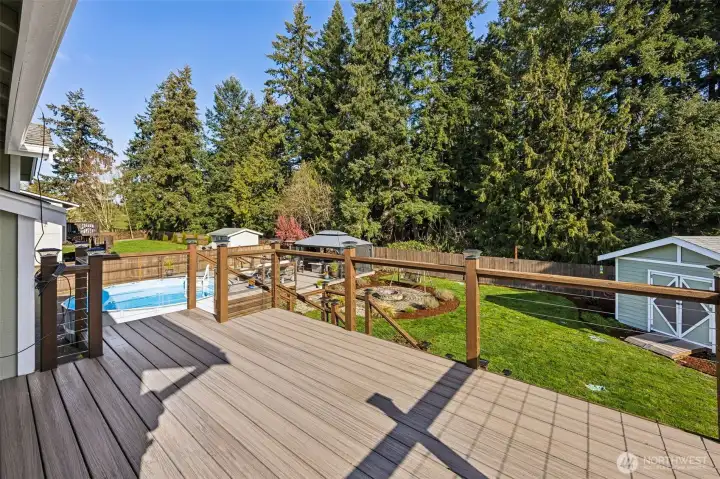 Upper Trex deck off kitchen and living room