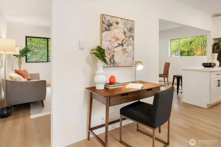 East Cottage - 22511 1/2: Here there is a perfect space for an at home office next to the large back deck.