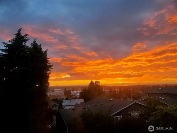 Sunset photo taken from primary bedroom window