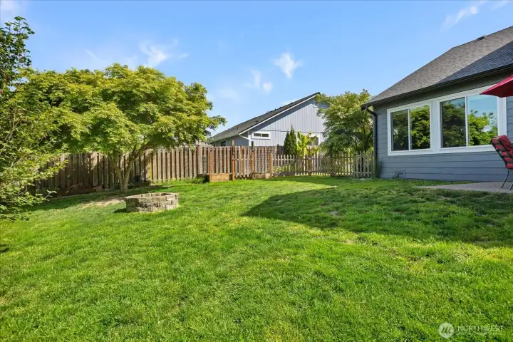 Fully fenced backyard