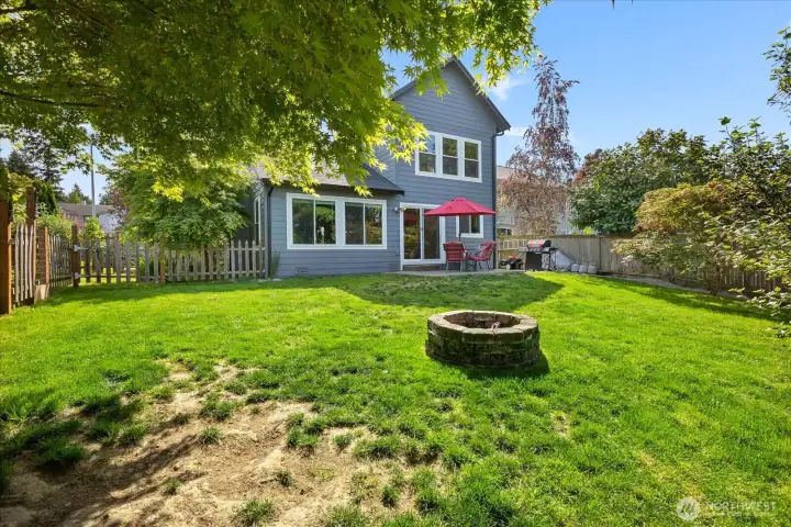 Fully fenced backyard