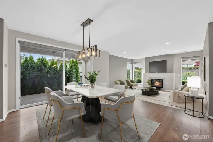 Virtually staged. Open dining space ideal for hosting friends and family.