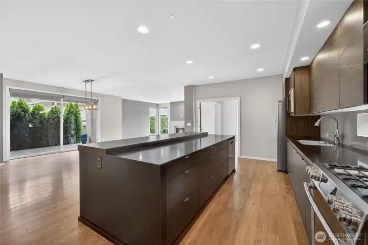 Light-filled kitchen overlooks the main living spaces.
