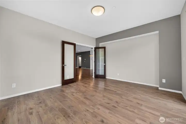 Main-floor den ideal for a home office.