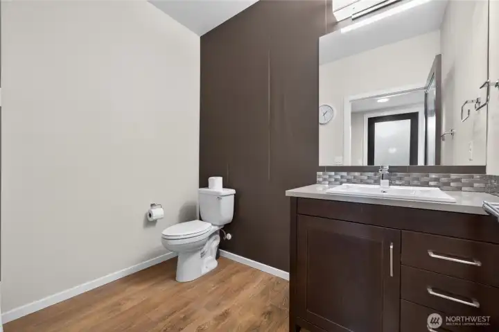 Half bath on the main level.