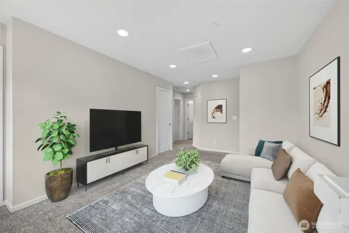Virtually staged. Open loft provides endless possibilities.