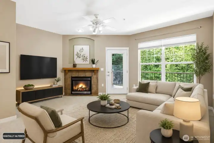 Virtually Staged Family Room