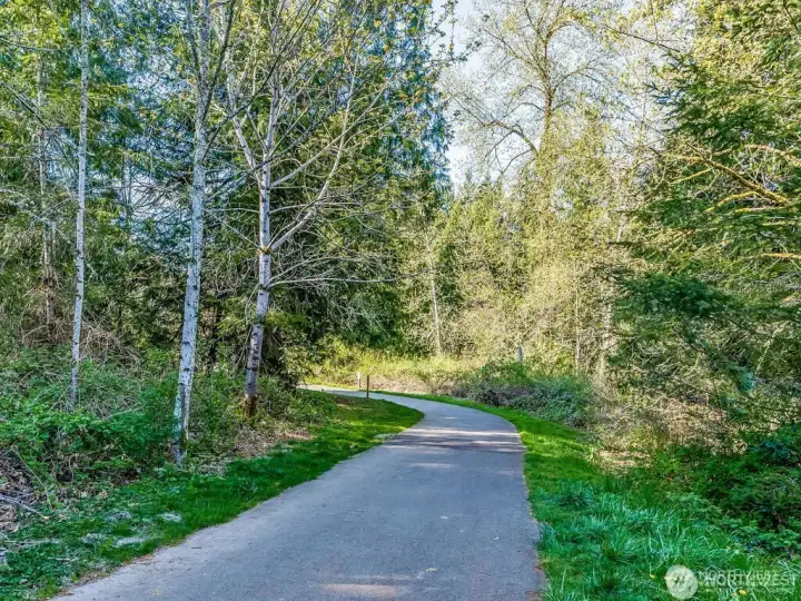 This trail access is just inside the gated entry.