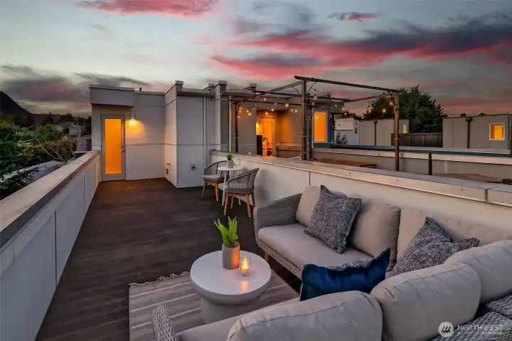 cozy up and unwind to magical evening and or start a roof garden-be inspired