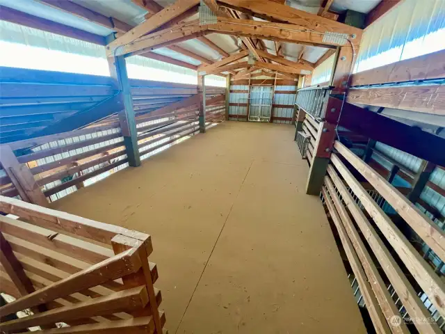 Large hayloft in barn.