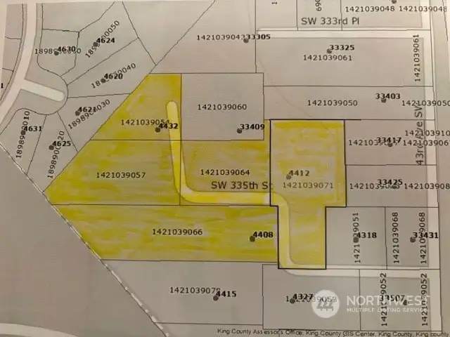 King County Parcel Map  5 parcels 4 homes!