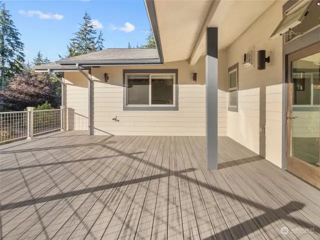 Second deck overlooks ponds.  Accessed from family room.